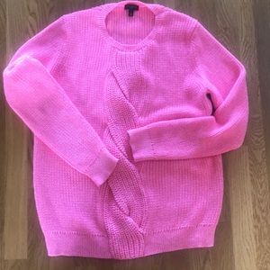Talbots cotton blend cable front crew neck